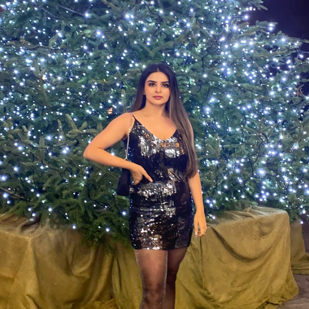 Black and silver bling dress